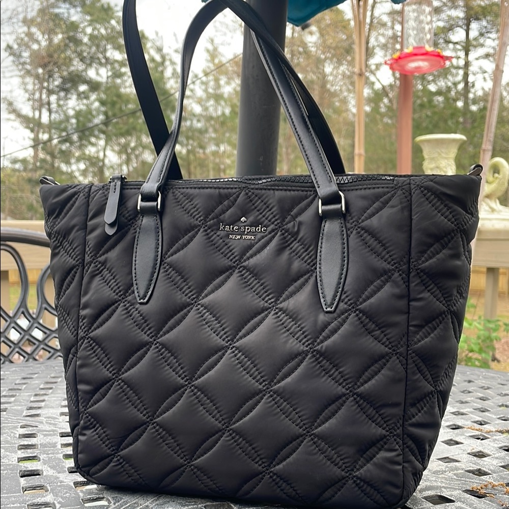 Kate Spade Black Quilted Tote